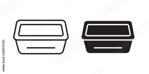 Aluminum foil food container icon