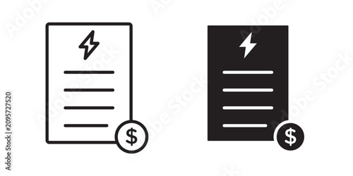 Energy utility bill icon