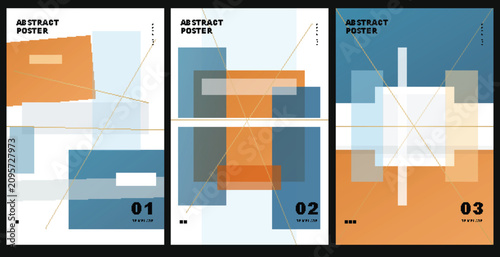Set of three modern abstract geometric posters