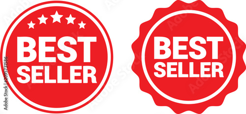 Best seller badge with stars Vector