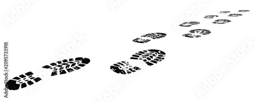 footprint shoe sole tracking path on transparent background, shoe footprint path vector illustration