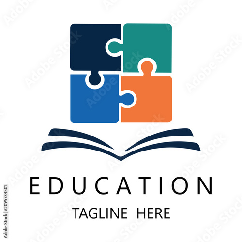 Education puzzle logo vector icon .