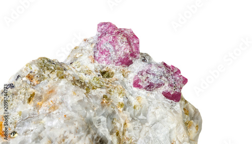 Принти на полотні Natural ruby gemstone crystals showcase vibrant red corundum stones with raw mineral texture, perfect for luxury jewelry designs and precious gem collections