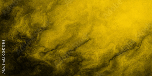 Canvastavla Abstract yellow and black smoke swirls and eddies in a dynamic, ethereal display, evoking a sense of mystery and intensity