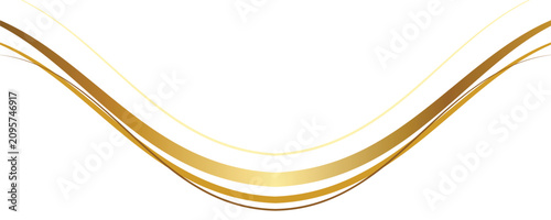Slika na platnu Elegant golden waves flowing on a clean white background with a sense of luxury