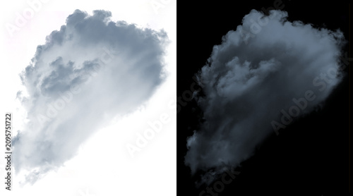 Φωτογραφία Dramatic storm cloud cutout on white and black background, moody dark thunderclo