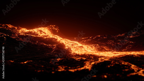Dramatic Mountain Sunset with Fiery Sky Glowing Clouds and Vibrant Evening Landscape Nature Background