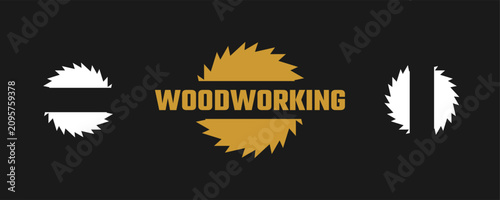Tableau sur toile saw blade logo design, symbol, icon, vector, industry, vintage, wood sawing logo