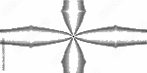 Φωτογραφία Halftone Dot Pattern Showing A Horizontal Elongation White Background