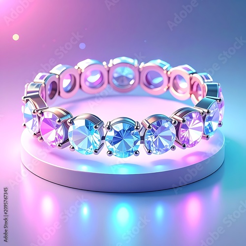 Luxury crystal bracelet on display.