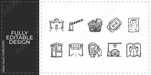 Bild auf Leinwand Cinema production and film industry hand drawn doodle icons set featuring clappe