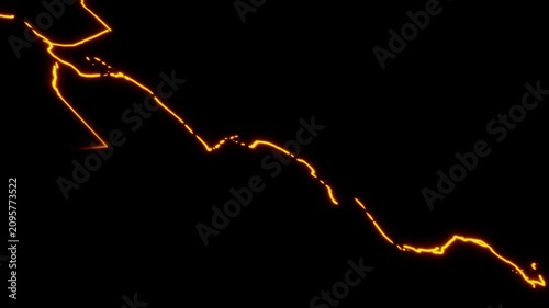 Gold Electric lightning spark loop effect animation