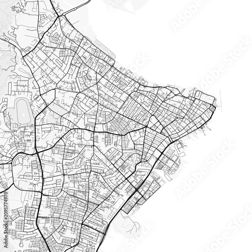 George Town City Map. Minimalist black and white line art poster for printing, wallpaper, wall art, and map resources for home and office decor