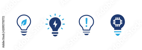 Tableau sur toile Light bulb icon set