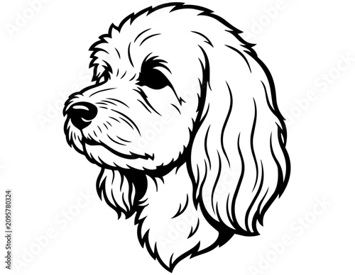 HAVANESE DOG HEAD SILHOUETTE