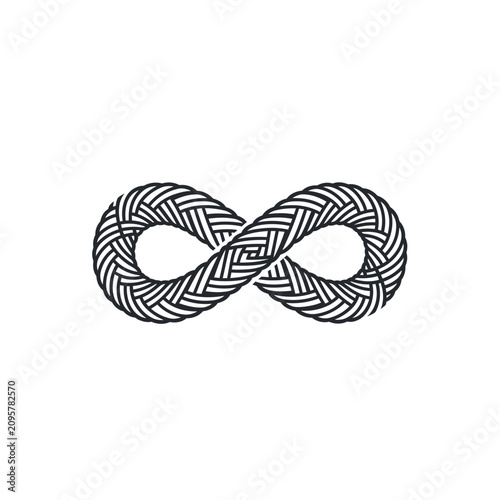 Infinity symbol with basket weave pattern vector graphic