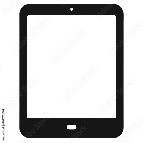 tablet device silhouette vector icon  bold geometr