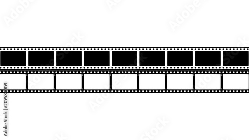 Film Strips with One Empty and One with Blank Frames Set Featuring Cinema, Filmmaking, Filmstrip with Movie Production and Filmmaking Elements