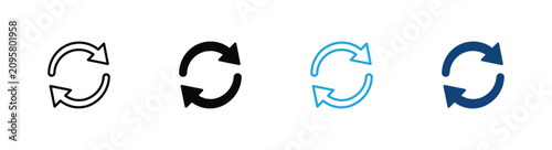 Принти на полотні Refresh Arrow Icon Set for Reload, Sync, Update and Rotation Symbols