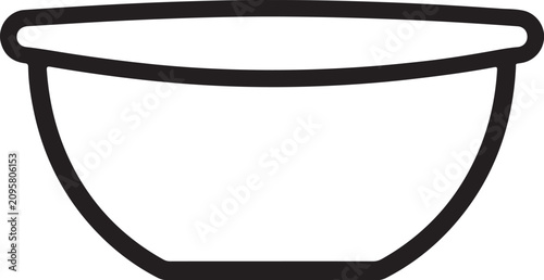 Bild auf Leinwand Simple line art illustration of a mixing bowl with container culinary domestic