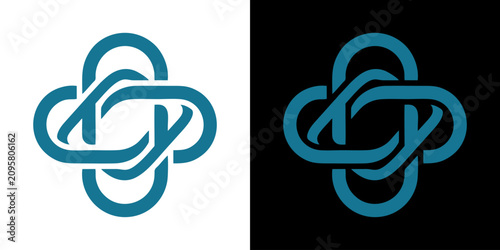 фотографія Elegant abstract intertwined knot symbol representing unity and continuous conne