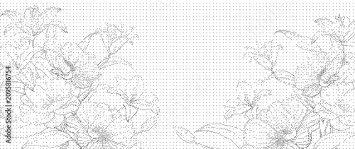 Canvastavla Abstract handdrawn sketch pattern with chaotic lines and organic shapes