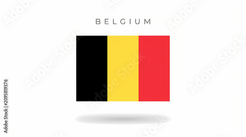 The national flag of Belgium with its three vertical bands of black, yellow, and red