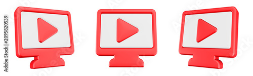 play tv icon 3d rendering