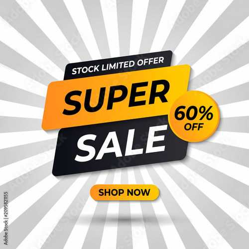 Super Sale 60% Off with Shop Now button