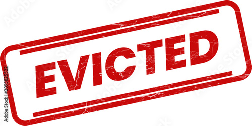 Foto A clear red rubber stamp signifying eviction notice or removal from a property o