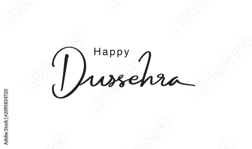 Tableau sur toile happy dussehra festival text font calligraphy hand written lettering script blac