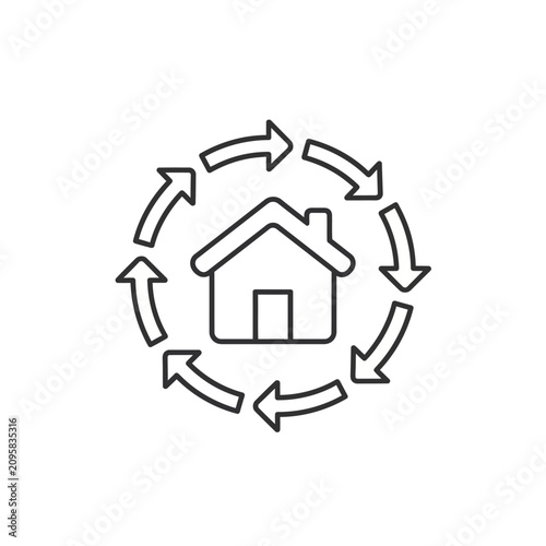 Home renovation and property maintenance cycle icon.