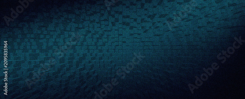 3D Grainy gradient background in dark blue tones with geometric cubes; a modern, creative digital background.