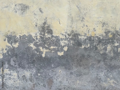 Aged Concrete Wall Texture with Peeling Paint and Weathered Grunge Background