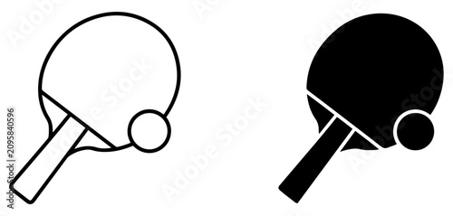 Foto ping pong icon outline glyph set