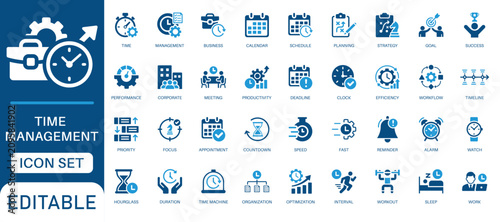 Foto Time management icon set