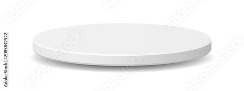 Cuadro en lienzo Flat white round podium platform base stand display mockup 3D isolated png backg