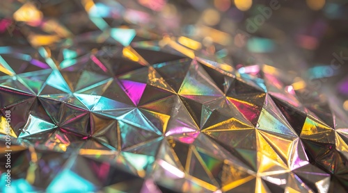 Iridescent Diamond Crystal Geometric Pattern.