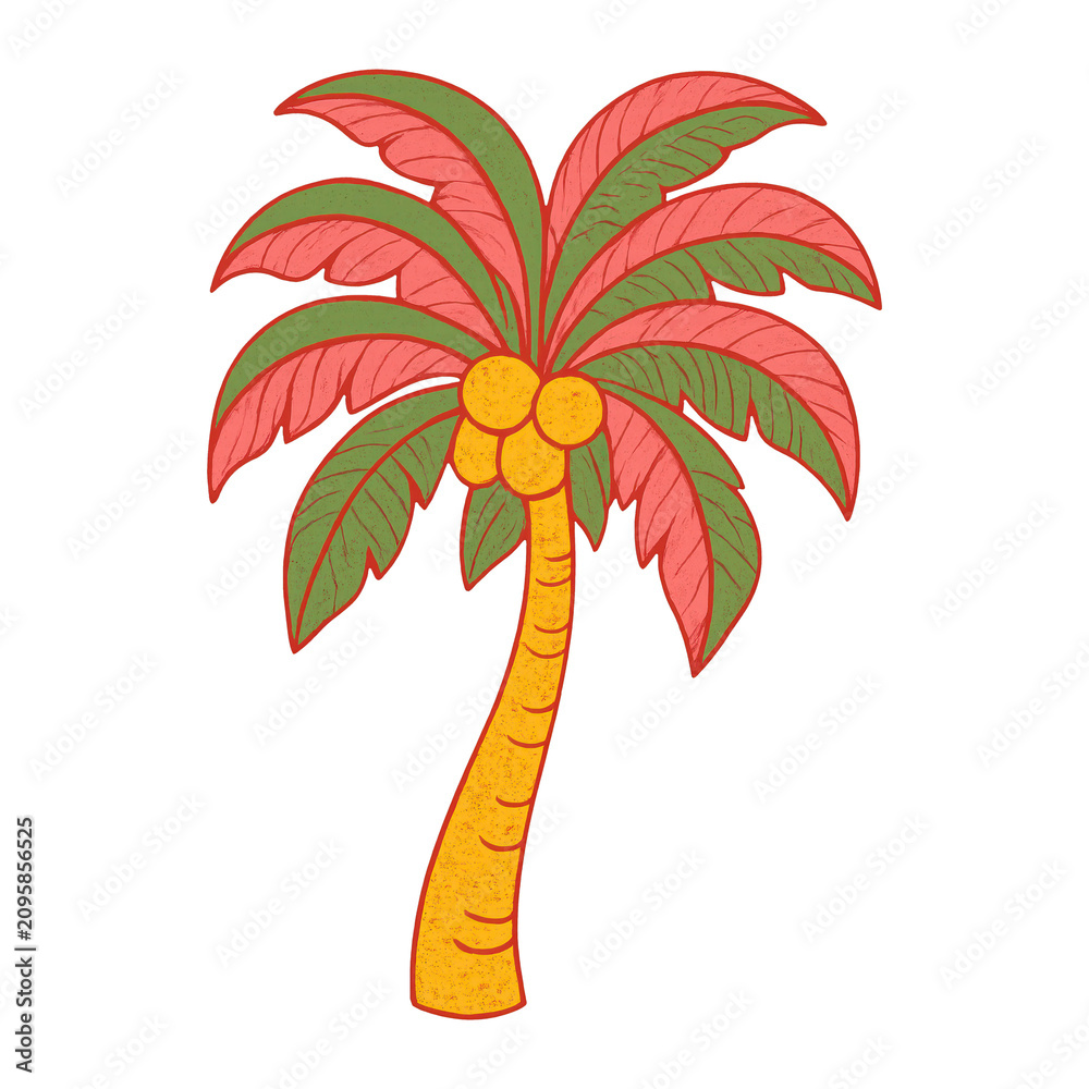 Obraz premium PNG Vibrant tropical palm illustration