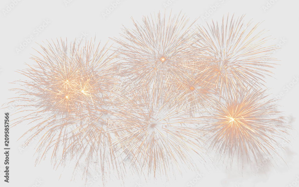 Obraz premium Luxury Golden Fireworks Explosion for Celebration PNG