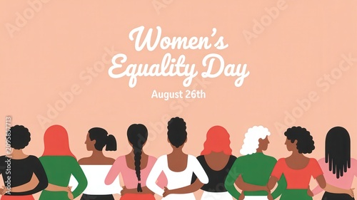 Diverse women celebrating Women's Equality Day on August 26th