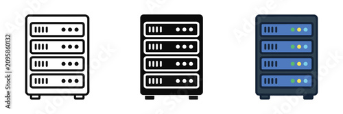 Modern Server Rack Data Center Icon