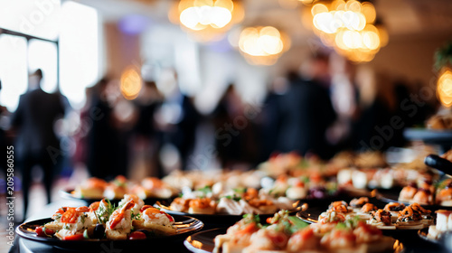  an anonymous crowd of people mingling at a well-lit corporate networking event