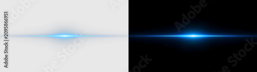 Fotografie Bright Blue Neon Streak with Lens Glow Effect PNG