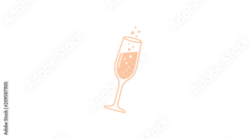 Schilderij op canvas A celebratory champagne flute overflows with bubbly drink in a festive setting on 2026-07-03