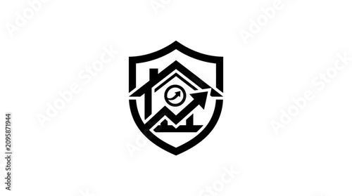 Foto Shield with protection symbol logo.