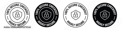100% secure checkout highly secure vector symbol set