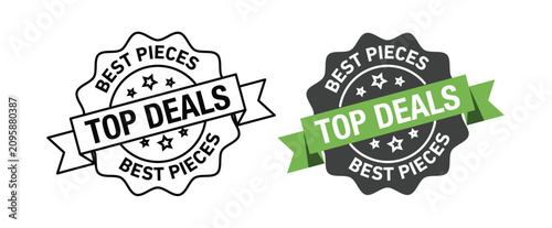 Fotografie Best pieces top deal rounded vector symbol set