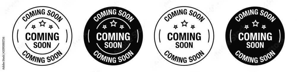 Fototapeta premium Coming soon vector symbol in black color