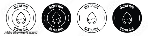 Fotografía Glycerol black and white vector symbol set